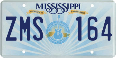 MS license plate ZMS164