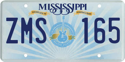 MS license plate ZMS165