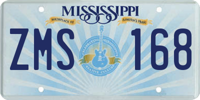 MS license plate ZMS168