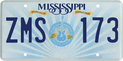 MS license plate ZMS173