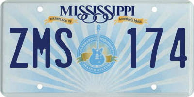 MS license plate ZMS174