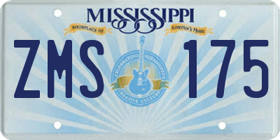 MS license plate ZMS175