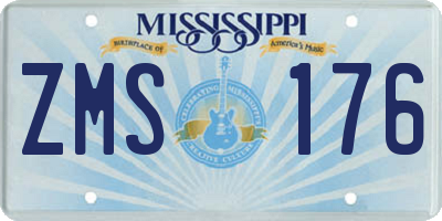 MS license plate ZMS176