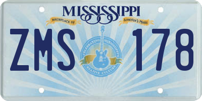 MS license plate ZMS178