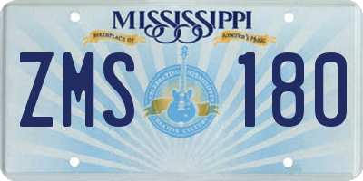 MS license plate ZMS180