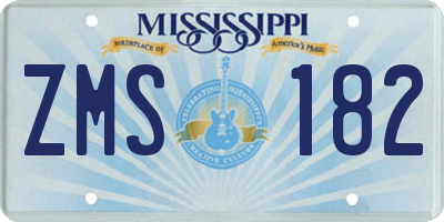 MS license plate ZMS182