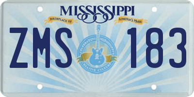 MS license plate ZMS183