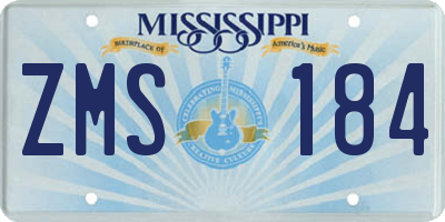 MS license plate ZMS184