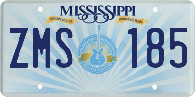 MS license plate ZMS185