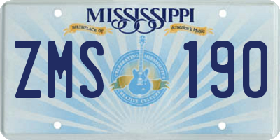 MS license plate ZMS190
