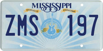 MS license plate ZMS197