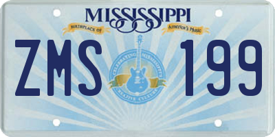 MS license plate ZMS199