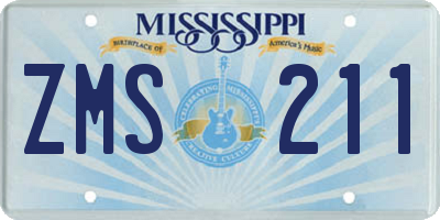 MS license plate ZMS211