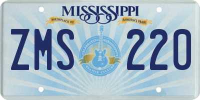 MS license plate ZMS220