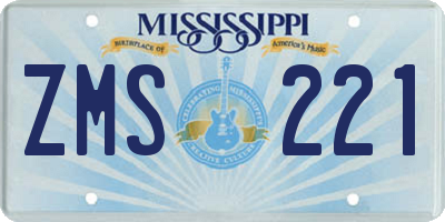 MS license plate ZMS221