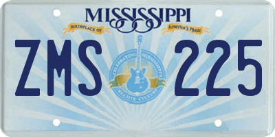 MS license plate ZMS225