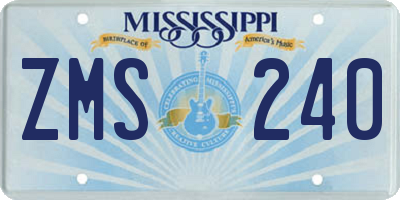 MS license plate ZMS240