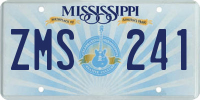 MS license plate ZMS241