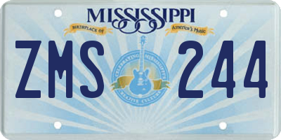 MS license plate ZMS244