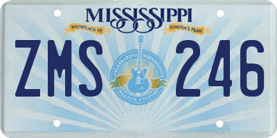 MS license plate ZMS246