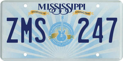 MS license plate ZMS247