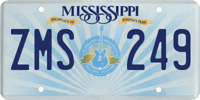 MS license plate ZMS249