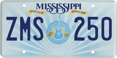 MS license plate ZMS250