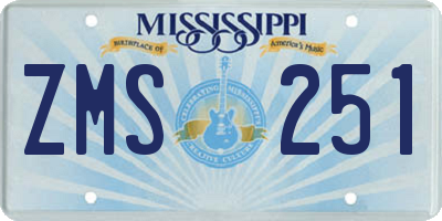 MS license plate ZMS251