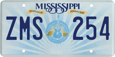 MS license plate ZMS254