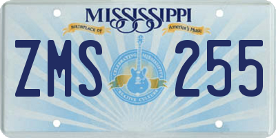 MS license plate ZMS255