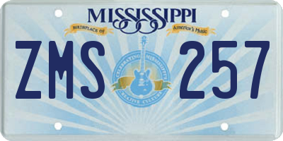 MS license plate ZMS257