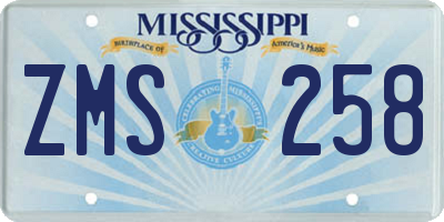 MS license plate ZMS258