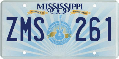 MS license plate ZMS261