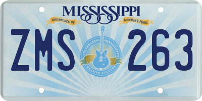 MS license plate ZMS263