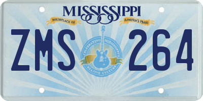 MS license plate ZMS264