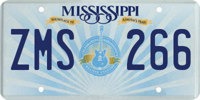 MS license plate ZMS266