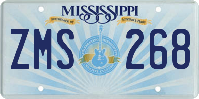 MS license plate ZMS268