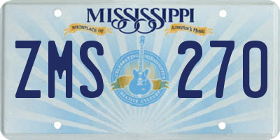 MS license plate ZMS270