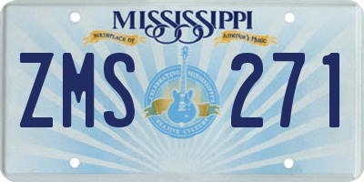 MS license plate ZMS271