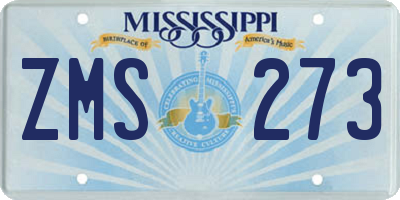 MS license plate ZMS273