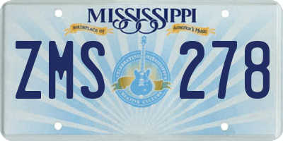 MS license plate ZMS278
