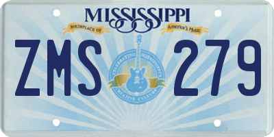 MS license plate ZMS279