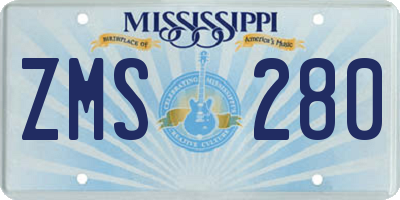 MS license plate ZMS280