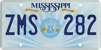 MS license plate ZMS282