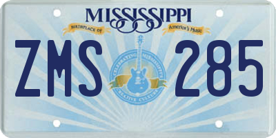 MS license plate ZMS285