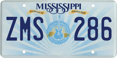 MS license plate ZMS286