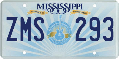 MS license plate ZMS293