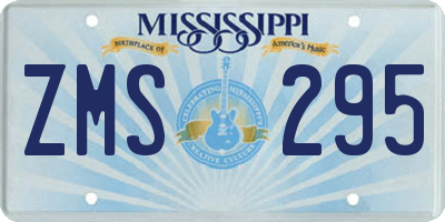 MS license plate ZMS295