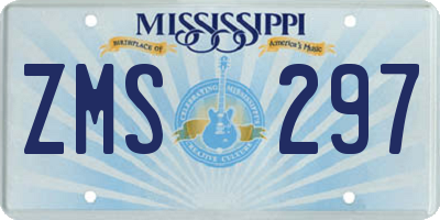 MS license plate ZMS297