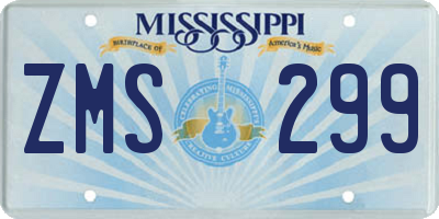 MS license plate ZMS299